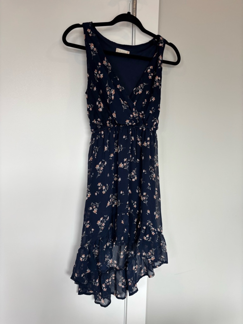 Altar'd State Navy Blue Floral High-Low Dress